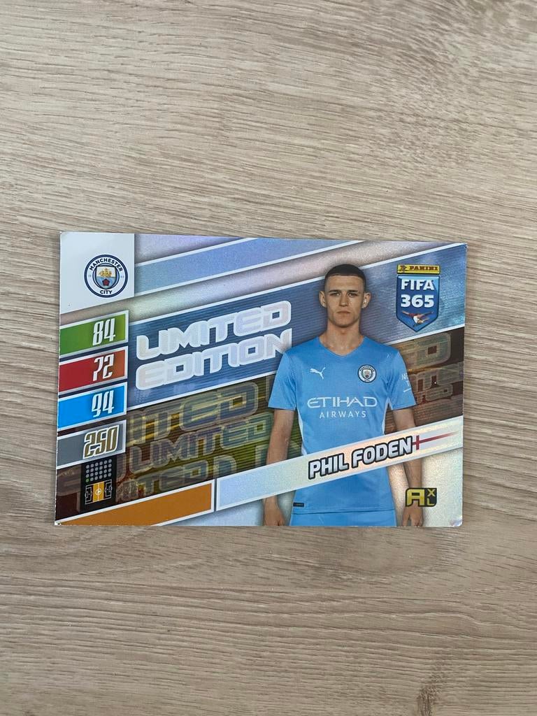 Phil Foden Limited Edition Panini FIFA 365 Adrenalyn XL, Ophalen of Verzenden, Zo goed als nieuw, Losse kaart