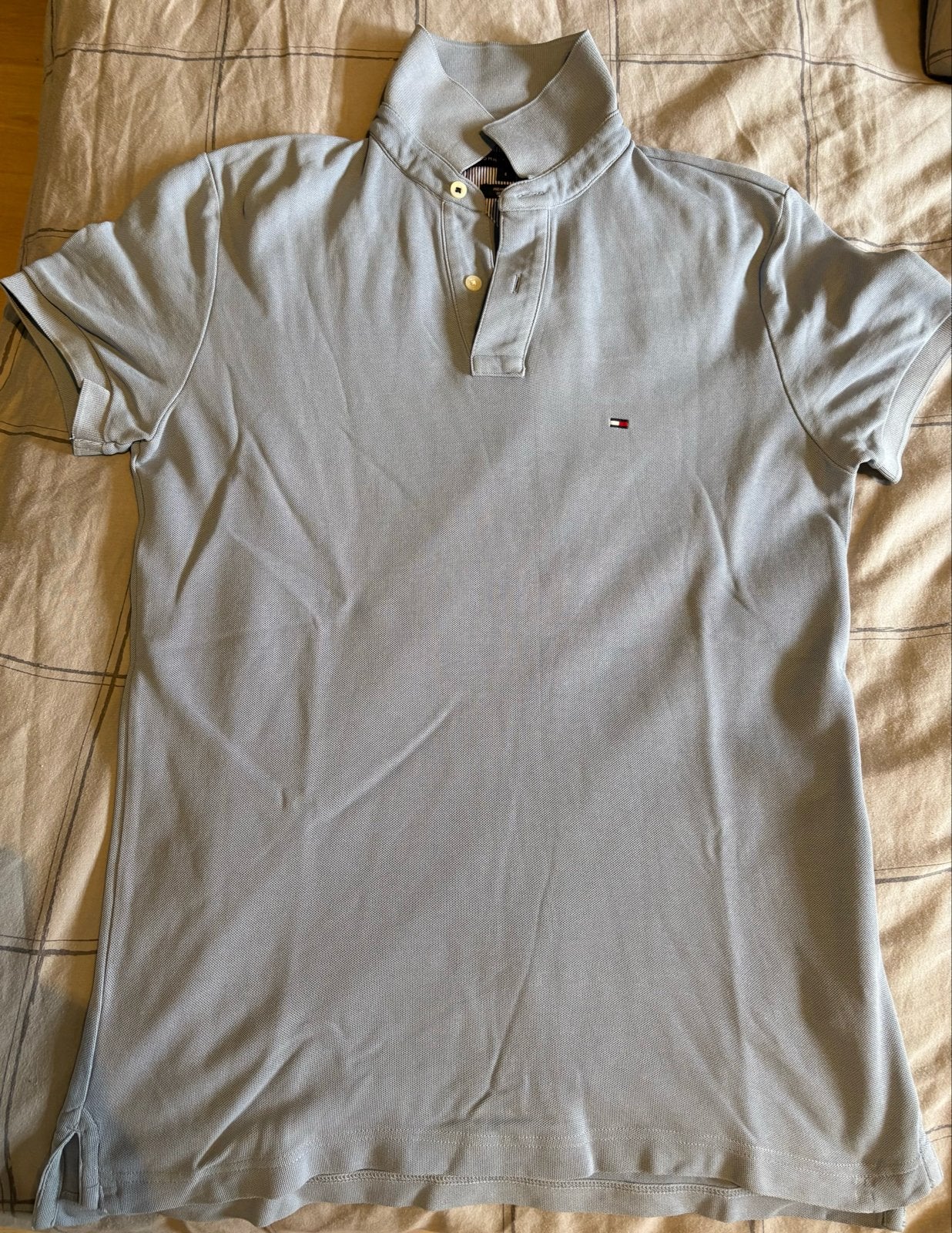 Tommy Hilfiger Polo - Lichtblauw - Maat S, Ophalen of Verzenden, Zo goed als nieuw, Maat 46 (S) of kleiner, Blauw
