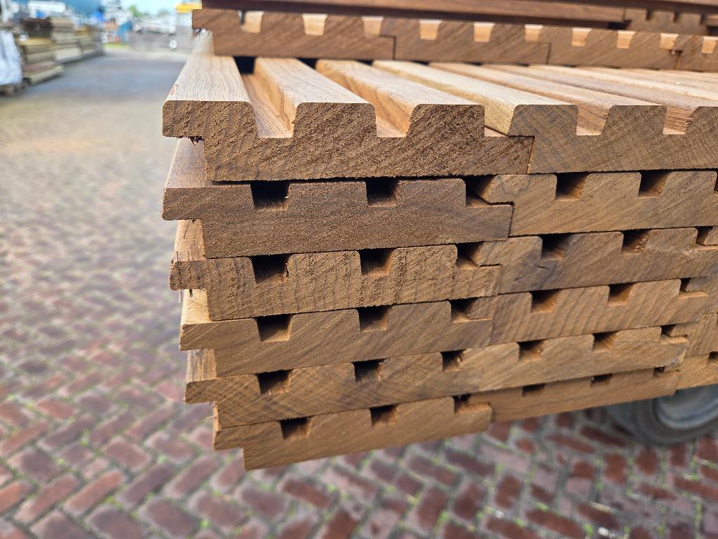 21.7 m2 triple rhombus profiel 27 mm dik - nr: HP321, Ophalen, Planken, Nieuw, Hardhout
