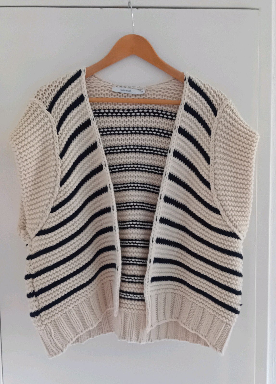 Summum mouwloos vest gilet crème beige zwart strepen  M, Kleding | Dames, Maat 38/40 (M), Summum, Beige, Ophalen of Verzenden