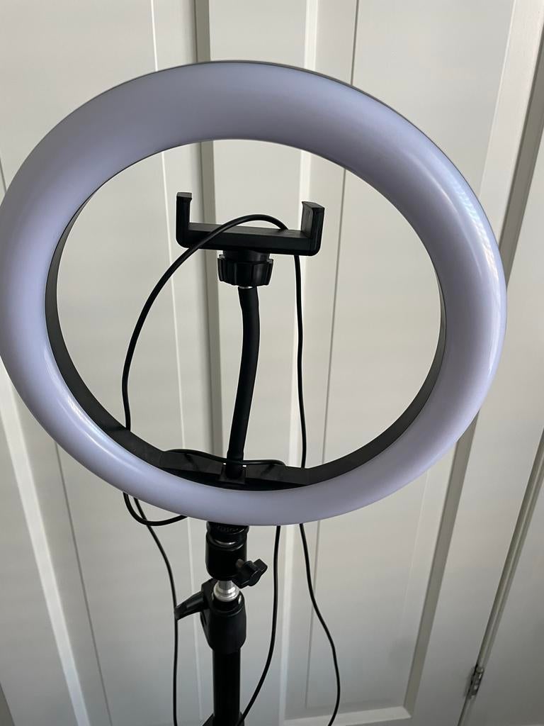 Ringlicht met Statief voor Foto/Video - Social Media, Ophalen of Verzenden, Zo goed als nieuw, Lamp of Flitsset