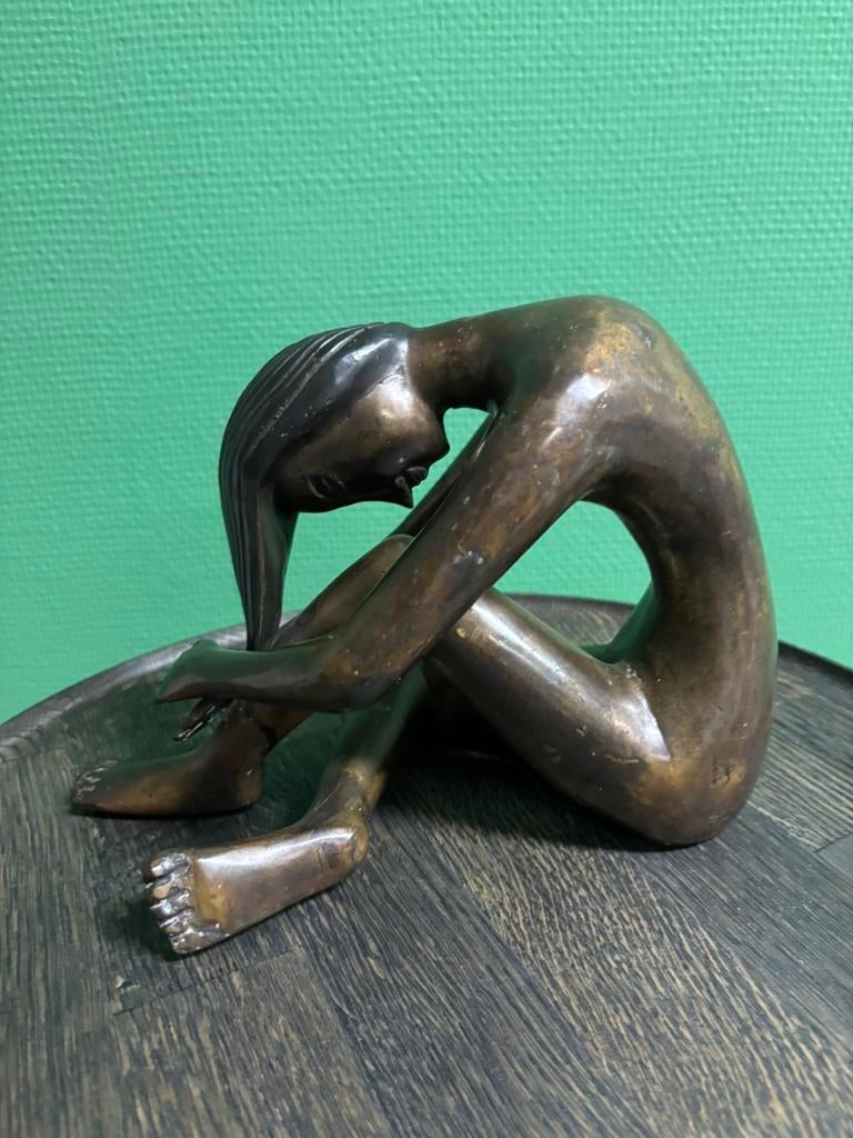Abstract naakte bronzen vrouw, Ophalen of Verzenden, Brons