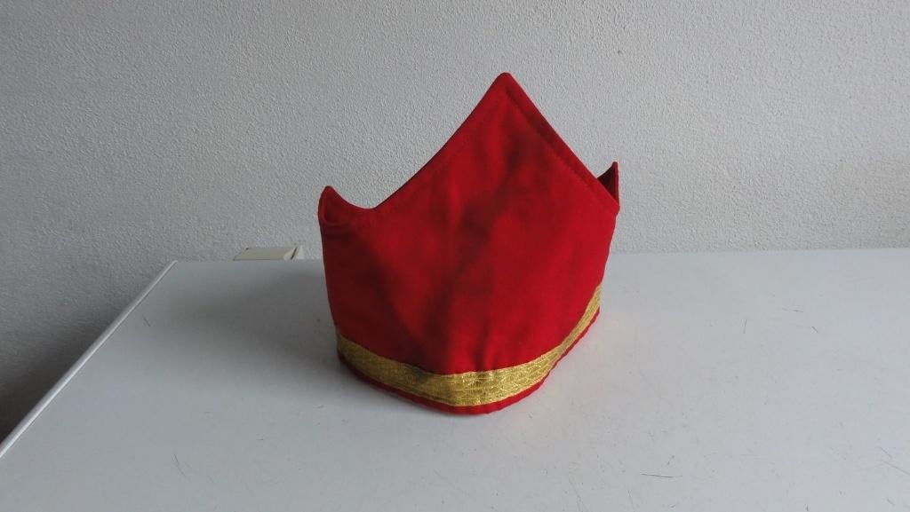 Sinterklaas mijter, voorzet model met elastiek voor kinderen, Ophalen of Verzenden, Zo goed als nieuw