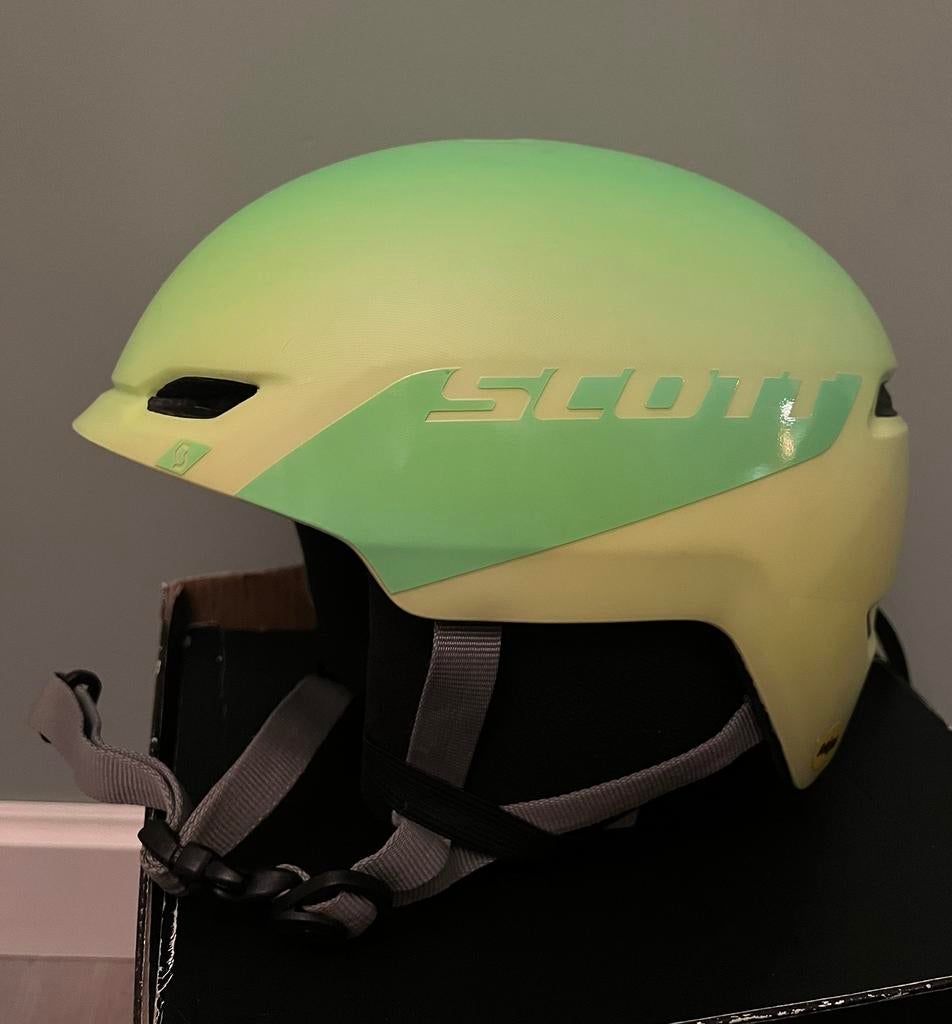 Scott skihelm S (51-54 cm), groen-geel, Fietsen en Brommers, Brommerhelmen, Gebruikt, Small, Ophalen of Verzenden