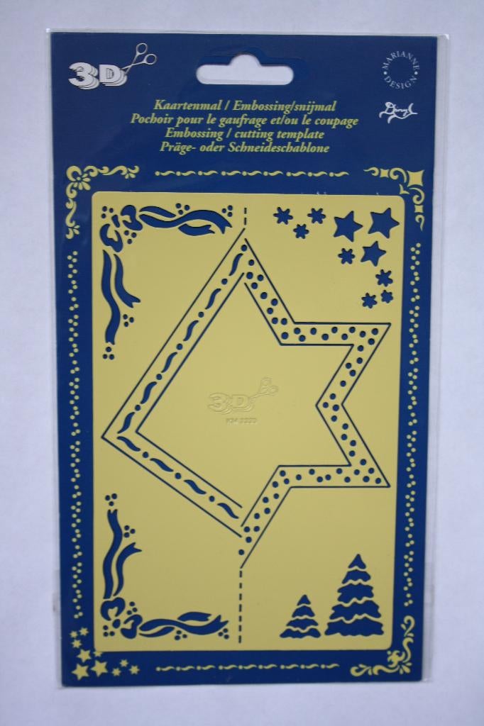 Marianne D 3D Kaart/Embos/Snijmal zevenhoek KM3333, Ophalen of Verzenden, Nieuw, Kerst, Pons of Mal