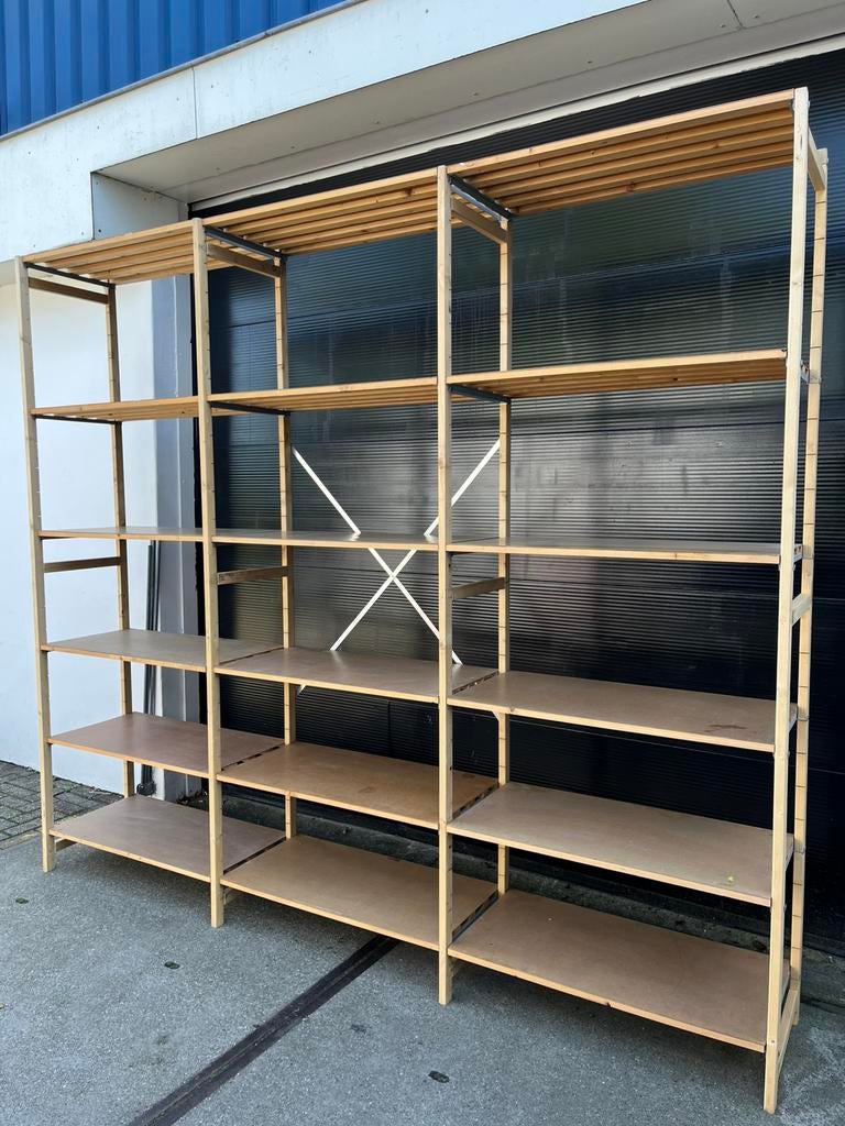 Stelling houten stellingen stellingkast rekken kast, Ophalen of Verzenden, Zo goed als nieuw
