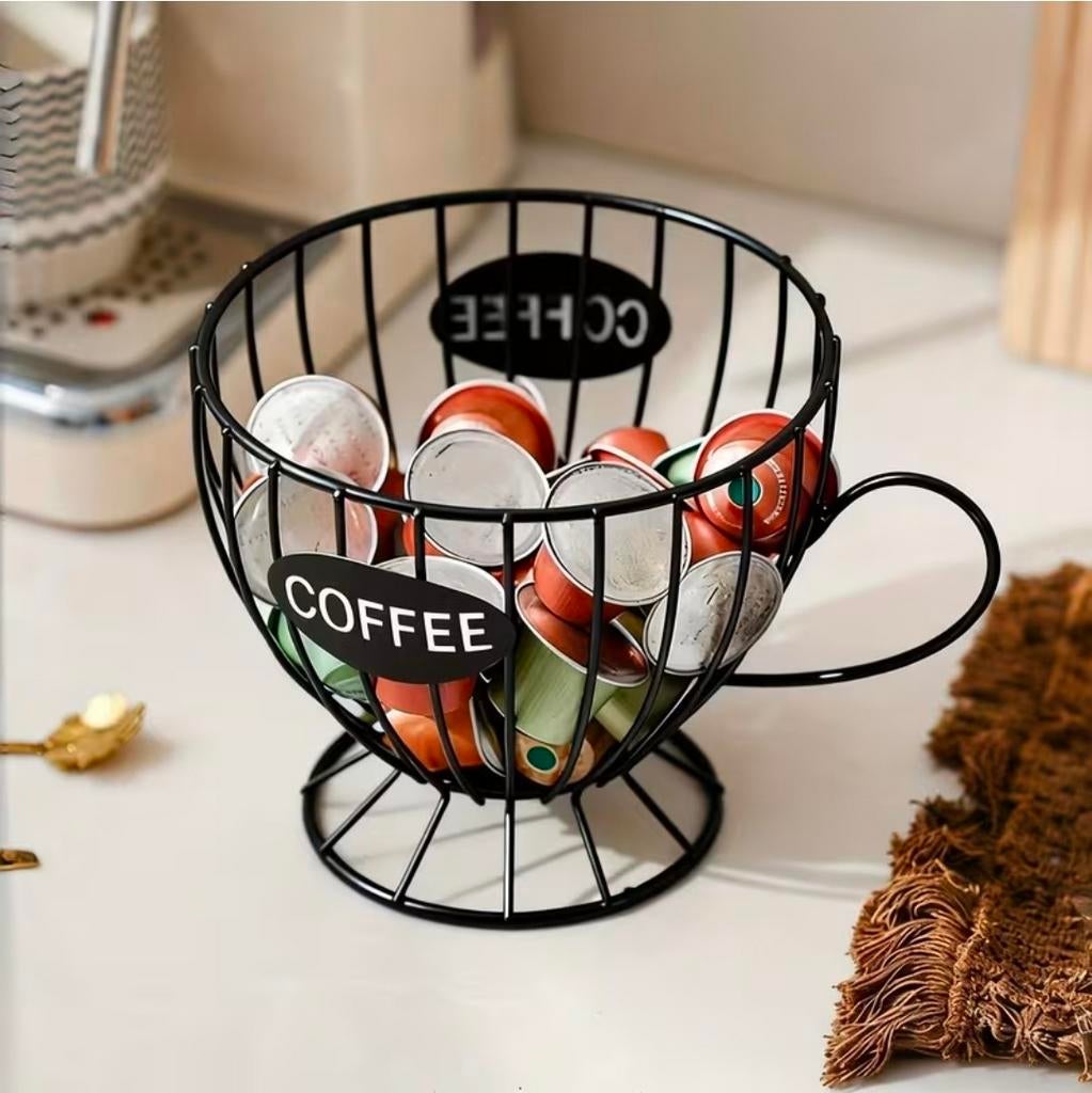 Zwart metalen koffie-cuphouder voor nespresso - Dolce Gusto, Witgoed en Apparatuur, Koffiemachine-accessoires, Nieuw, Ophalen of Verzenden