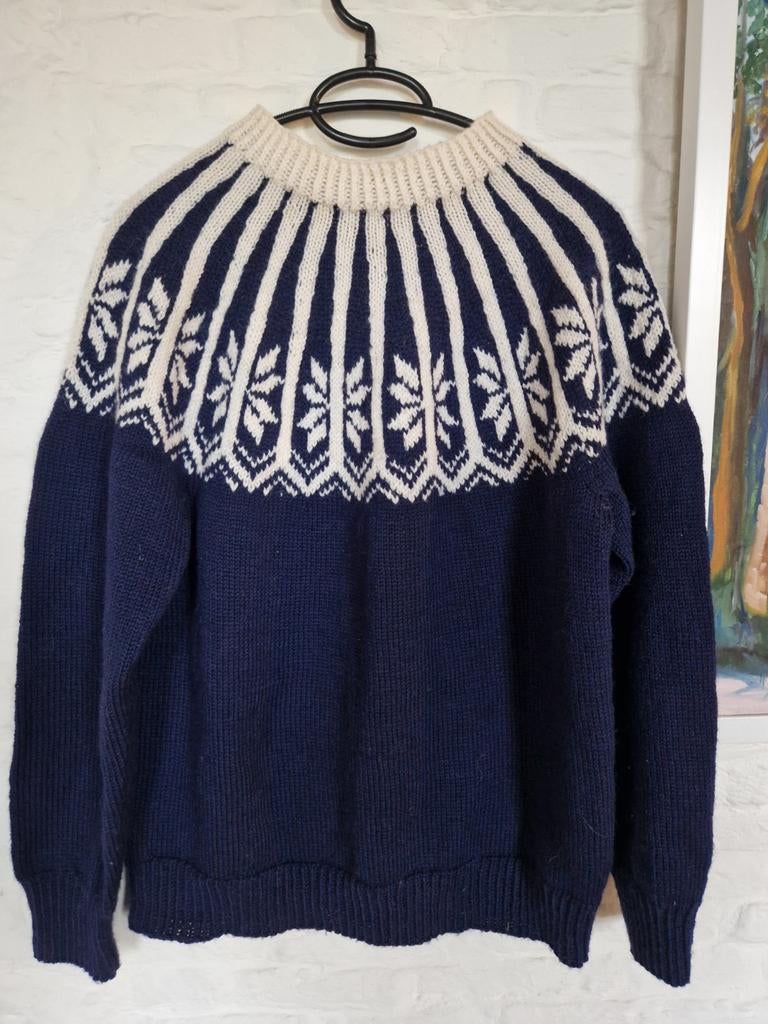 Noorse wollen trui maat M blauw, Verzenden, Zo goed als nieuw, Maat 38/40 (M), Blauw