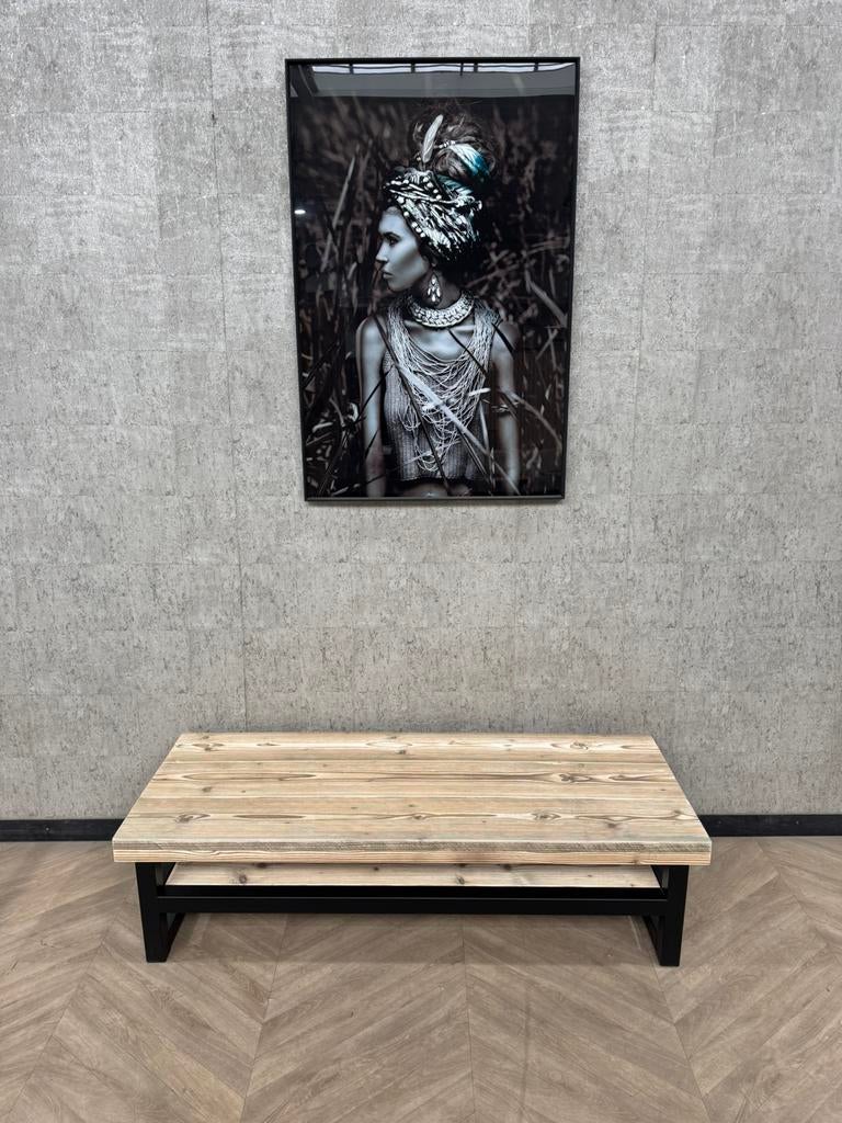 Tv meubel steigerhout en staal 150x60x40, 150 tot 200 cm, Nieuw, Ophalen of Verzenden, X