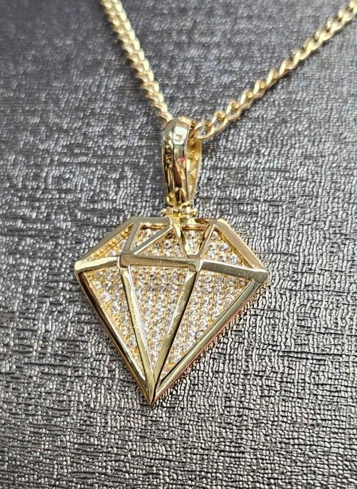 Prachtige 14k gouden hanger Diamant form, Ophalen of Verzenden, Nieuw, Goud, Goud