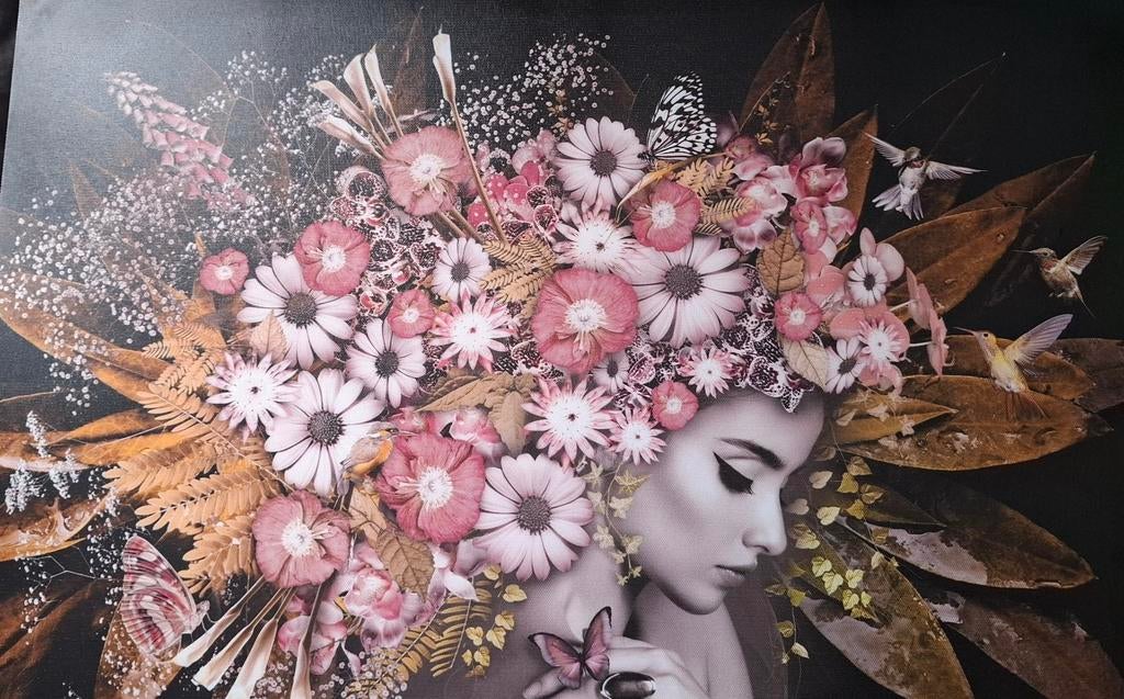 Schilderij met bloemen en vlinders, Ophalen