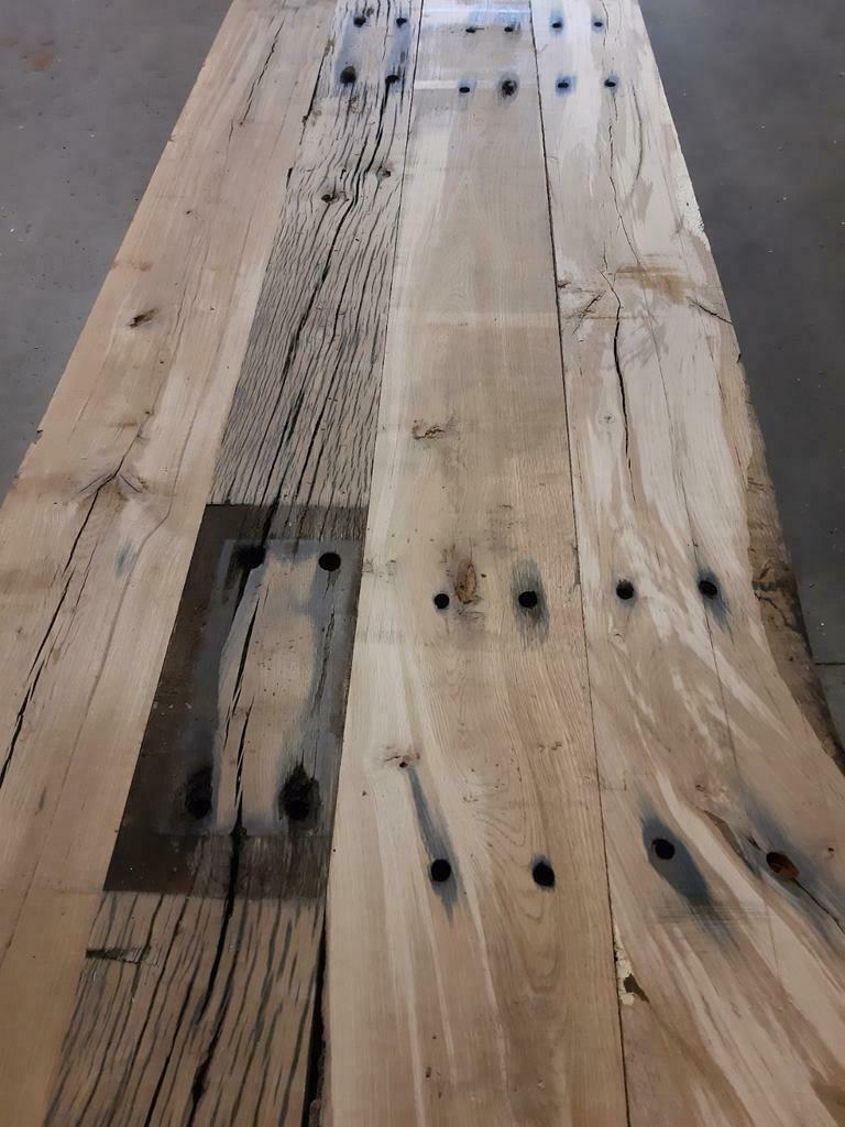 Oud eiken planken  wagonpdelen bielzenplanken spoorplanken, Doe-het-zelf en Verbouw, Hout en Planken, Plank, Eiken, Ophalen
