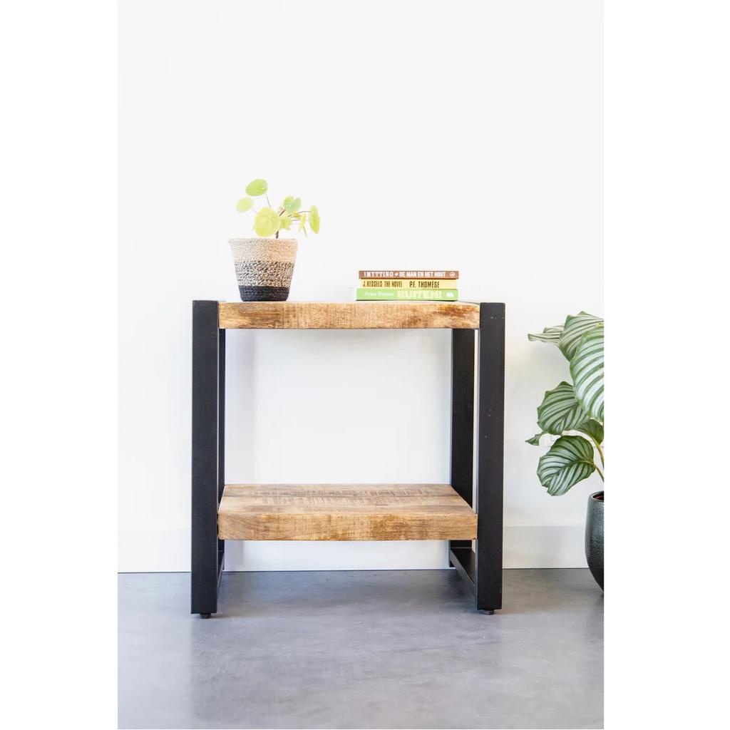Bijzettafel / Nachtkastje Industrieel, Huis en Inrichting, Tafels | Sidetables, 50 tot 100 cm, Nieuw, Ophalen of Verzenden, 25 tot 50 cm