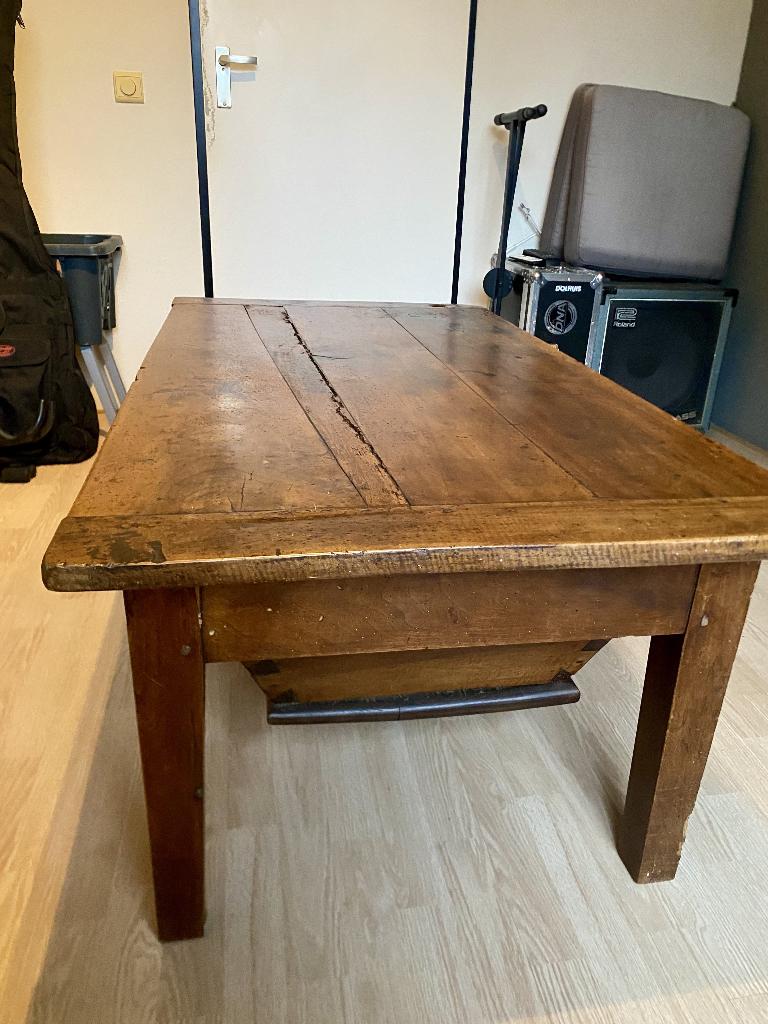 Antieke Bakkerstafel, Gebruikt, 100 tot 150 cm, 50 tot 75 cm, Eikenhout