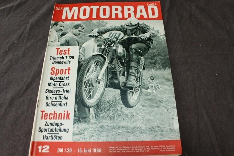 das Motorrad 15 juni 1968 Triumph T120 test Zündapp technik, Ophalen of Verzenden, Gelezen