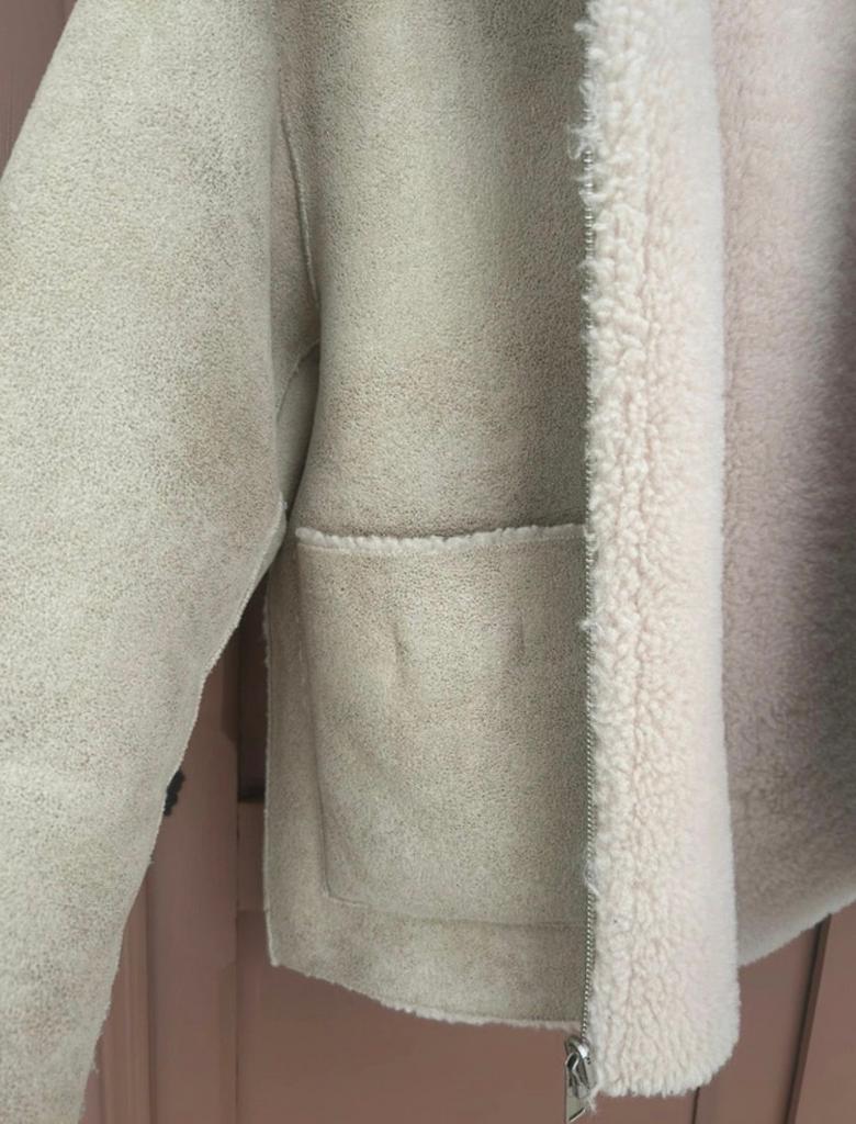 MANGO Dubbelzijdige Jas - Beige/Crème - Maat L, Ophalen of Verzenden, Zo goed als nieuw, Maat 42/44 (L), Beige