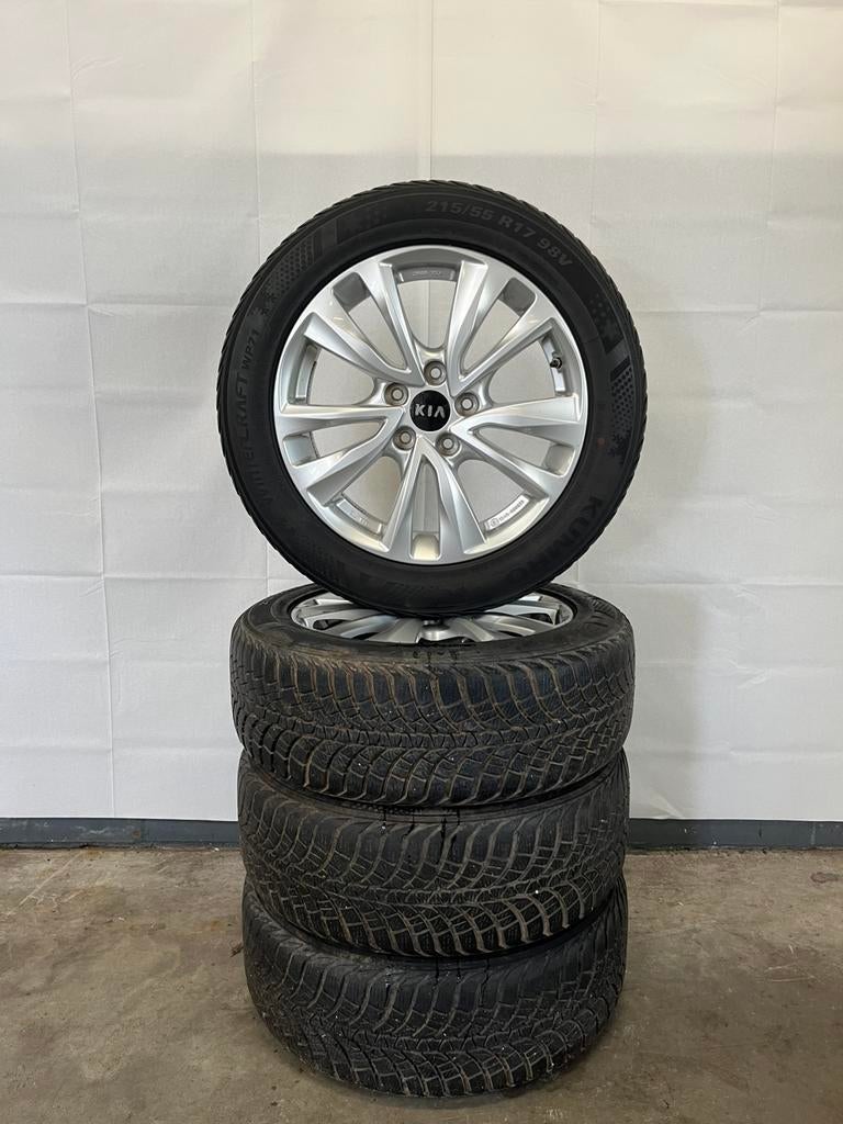 Kia Niro wielen 17 inch zilveren velgen, Ophalen, Velg(en), 17 inch, Winterbanden