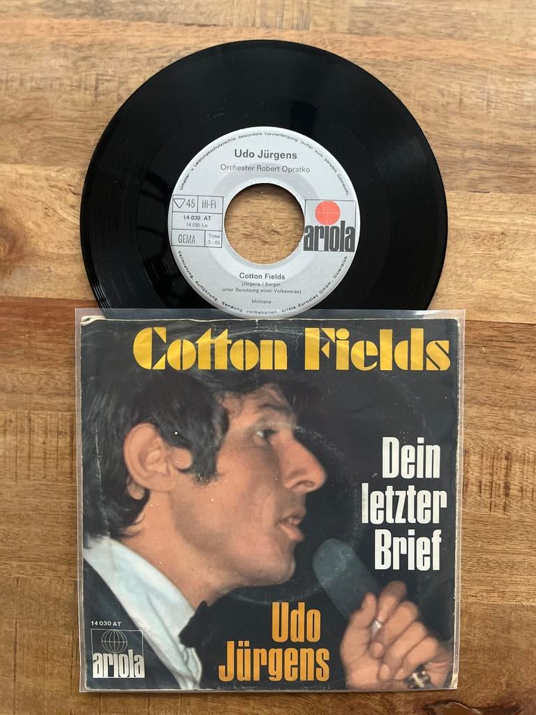Udo Jürgens - Cotton Fields Single, 7 inch, Single, Ophalen of Verzenden, Zo goed als nieuw