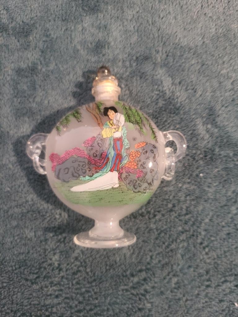 Chinees parfumflesje / Sniff bottle - Opaline glas (5), Antiek en Kunst, Ophalen