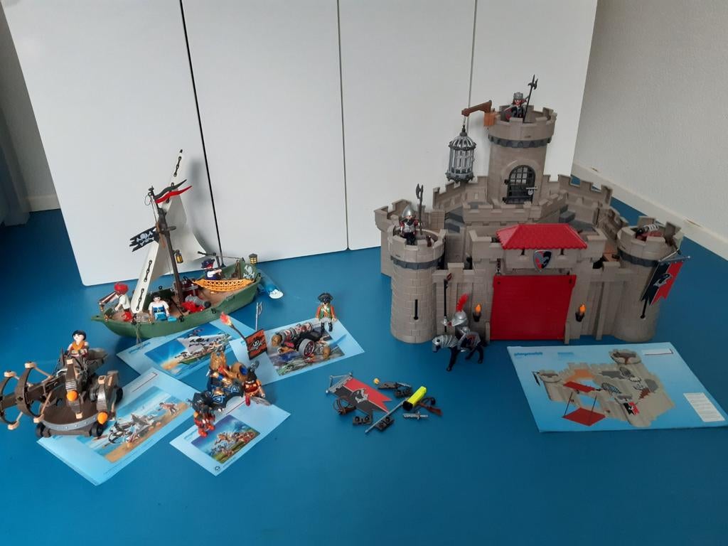 Playmobil 6001 knights ridder kasteel + heel veel toebehoren, Ophalen of Verzenden, Zo goed als nieuw, Complete set
