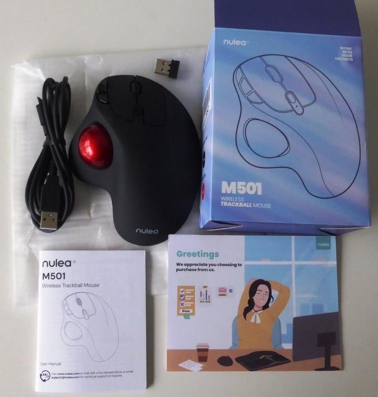 NULEA M501 draadloze trackball muis, Computers en Software, Muizen, Nieuw, Muis, Draadloos, Ophalen of Verzenden