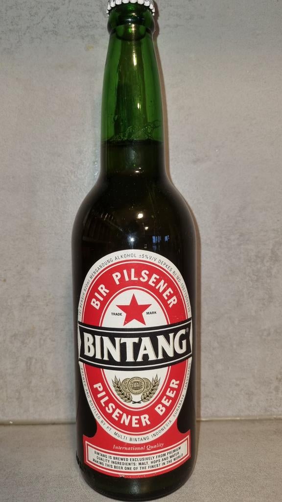 Vintage bier: Bintang, Indonesië - '85-'94 - 620ml, Verzamelen, Ophalen of Verzenden, Zo goed als nieuw, Glas of Glazen, Overige merken