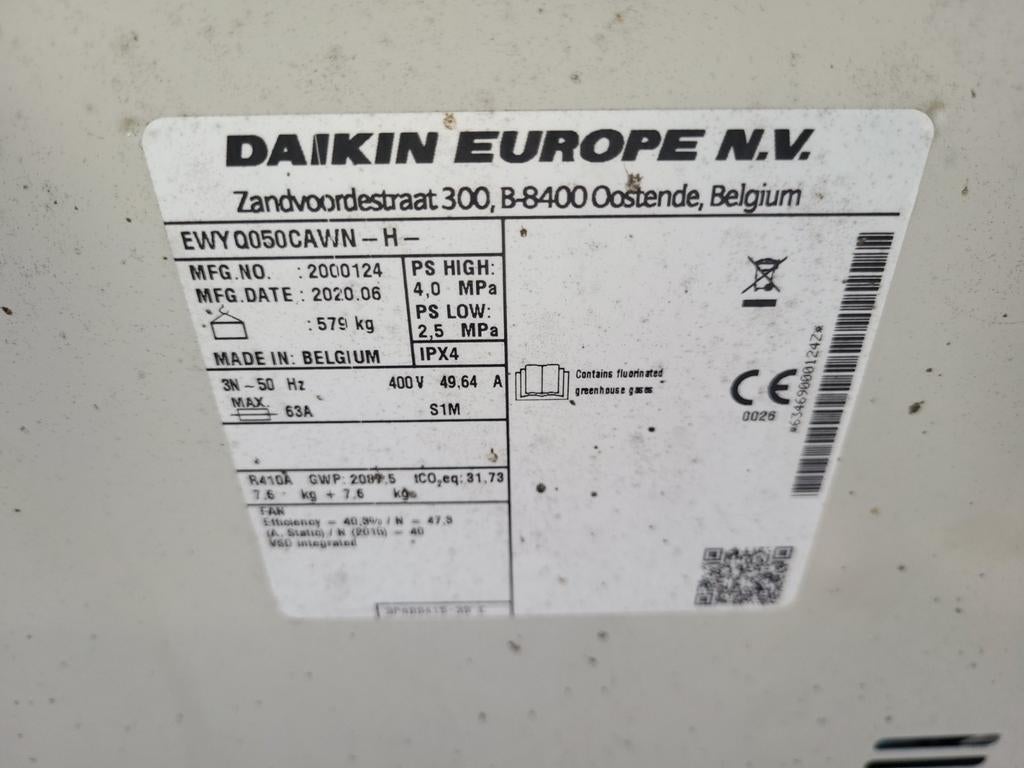 Chiller 50 KW  airconditioning. Verwarmen en koelen., Ophalen of Verzenden, Verwarmen, Wandairco, 3 snelheden of meer