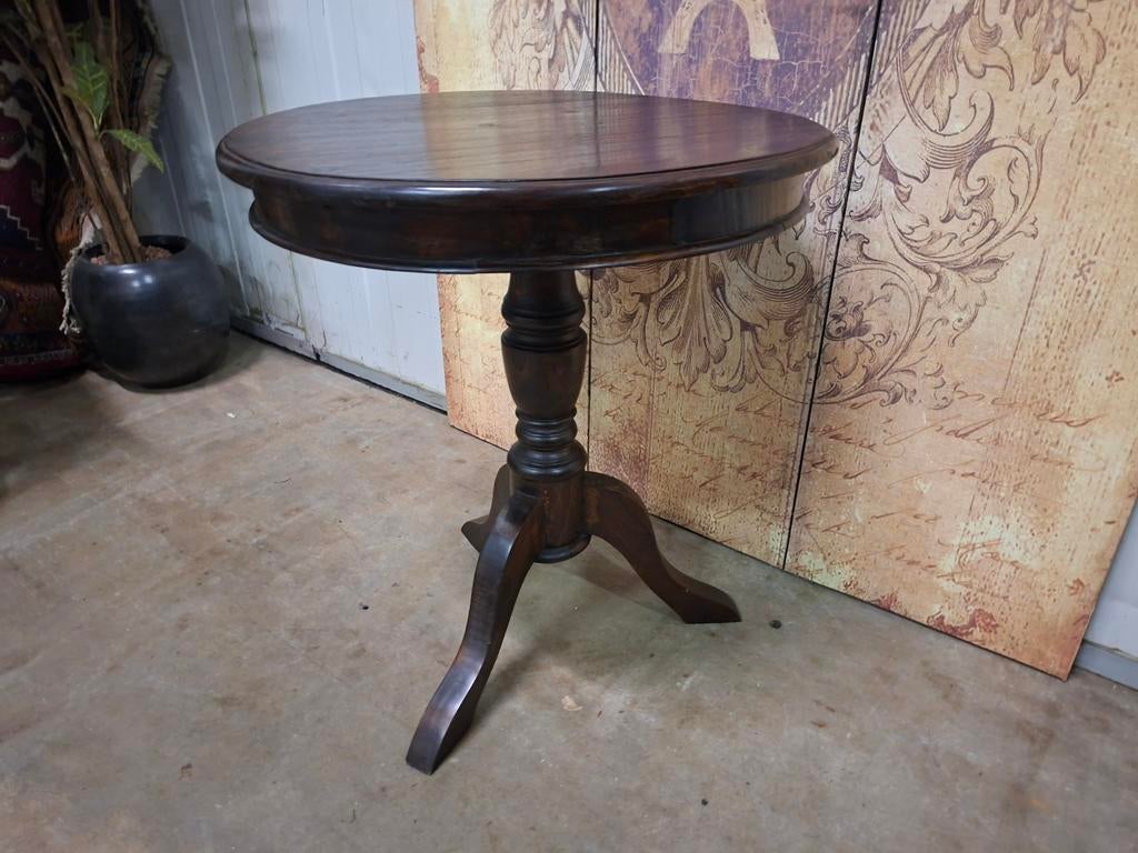 Koloniaal teakhouten bijzettafeltje, plantentafel, Ophalen of Verzenden