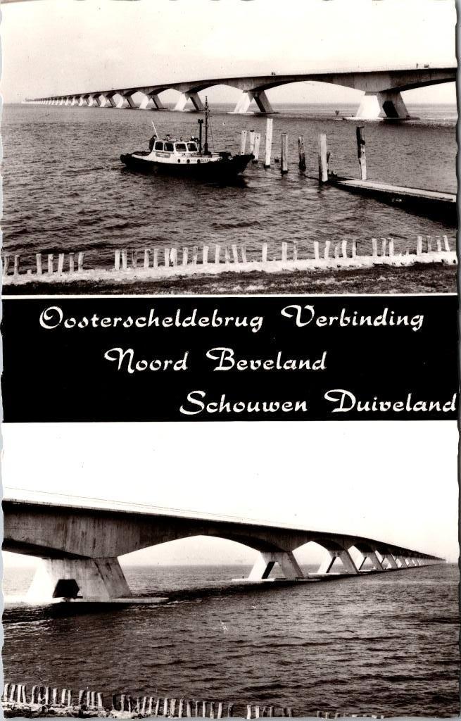 Zeeland Zeelandbrug - 3 ansichtkaarten, Verzenden, 1940 tot 1960, Gelopen, Zeeland