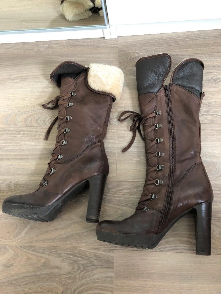Dames Manas laarzen maat 37, Kleding | Dames, Schoenen, Ophalen of Verzenden, Zo goed als nieuw, Zwart, Hoge laarzen