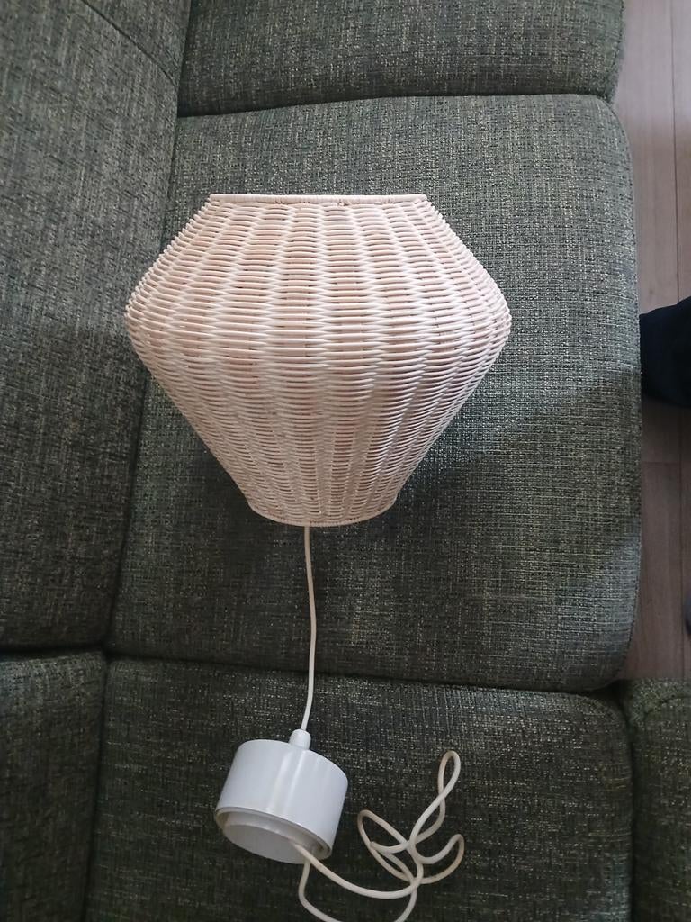 Rieten plafondlamp van Ikea in Goede Staat, Ophalen, 25 tot 50 cm, Landelijk, Zo goed als nieuw
