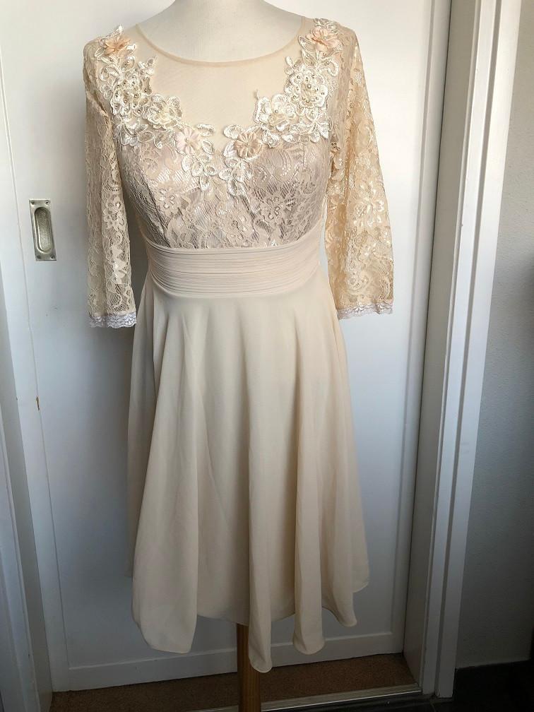 NIEUWE Jurk L (M) Addy van de Krommenacker DUTCH DESIGN, Maat 38/40 (M), Wilms, Beige, Nieuw