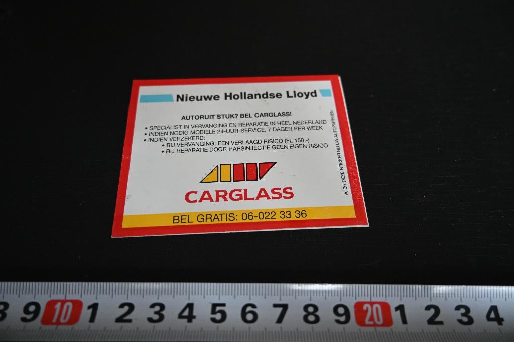 stickers CARGLASS  Nieuwe Hollandse Lloyd, Ophalen, Zo goed als nieuw