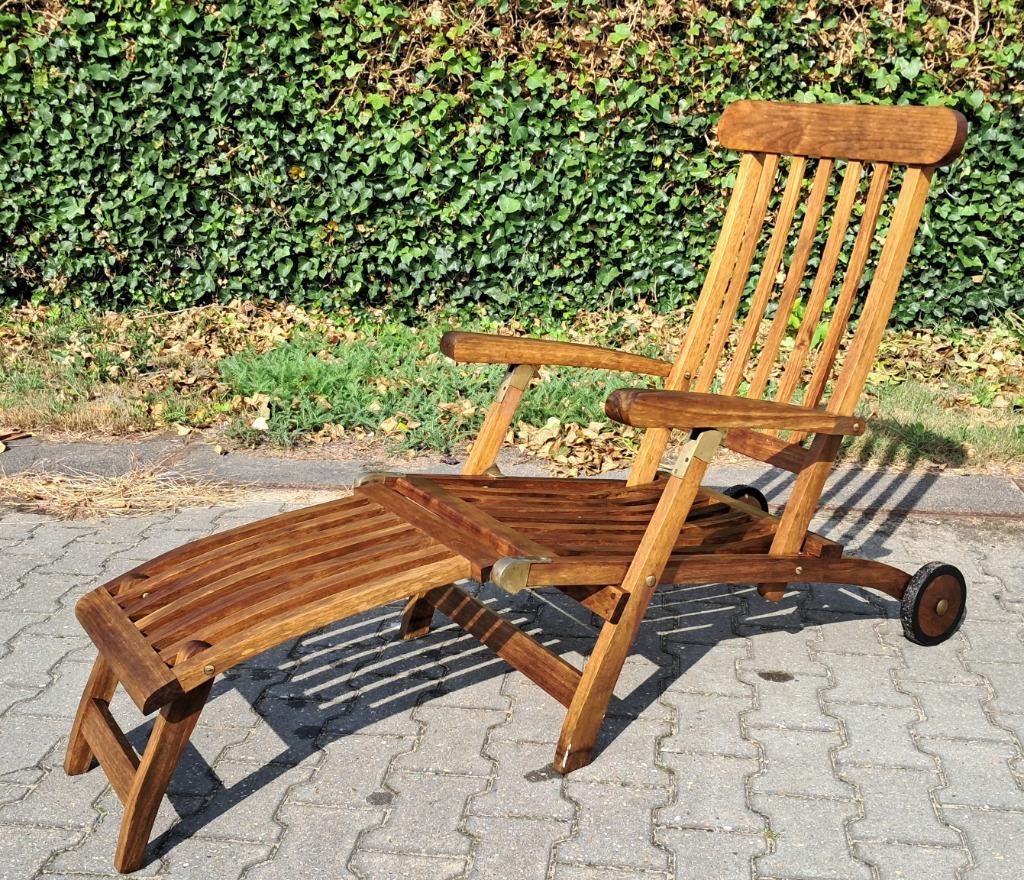 Woodens Teak deckchair met wielen, inklapbaar, Ophalen, Gebruikt, Teakhout, Verrijdbaar
