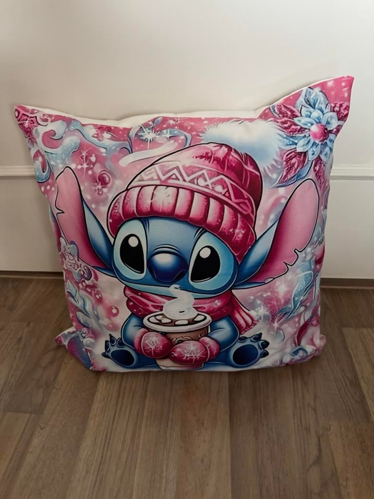 Leuke Stitch Kussenhoes, Ophalen, Zo goed als nieuw, Roze, Vierkant