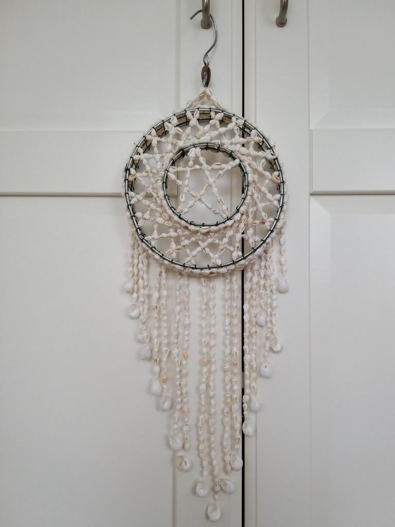 Wand decoratie kleine ibiza witte schelpenhanger, Huis en Inrichting, Woonaccessoires | Wanddecoraties, Ophalen of Verzenden, Gebruikt