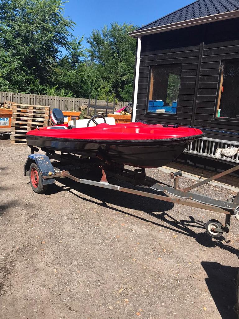 Te koop speed bootje , zonder motor, Watersport en Boten, Speedboten, Gebruikt, Ophalen of Verzenden, Minder dan 70 pk, Buitenboordmotor