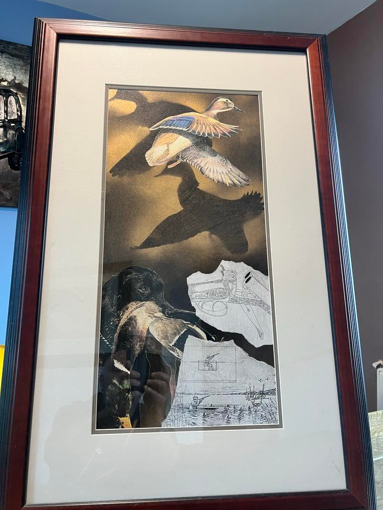 Schilderij met Eenden en labrador, Ophalen of Verzenden
