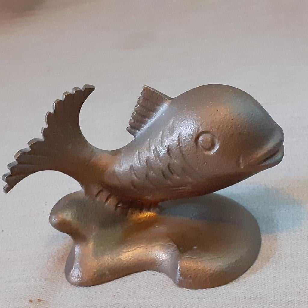 Bronzen beeld "Koï karper", walvis, Verzamelen, Ophalen of Verzenden, Zo goed als nieuw, Dier