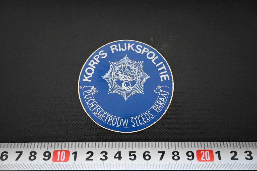 sticker blauw rond rijkspolitie politie plichtsgetrouw *, Verzamelen, Stickers, Ophalen, Zo goed als nieuw