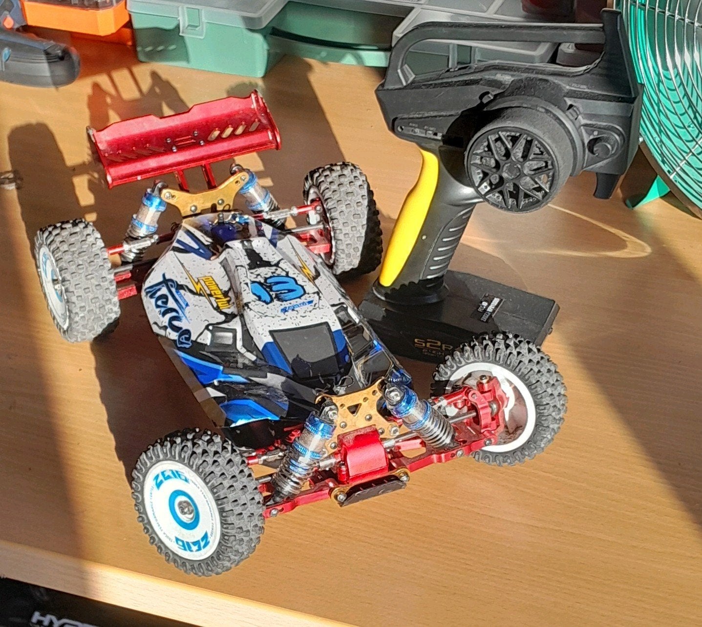 110 km/u 3s WLToys 124017 RC Auto Offroad Buggy 4WD, Elektro, Gebruikt, Auto offroad, Ophalen of Verzenden