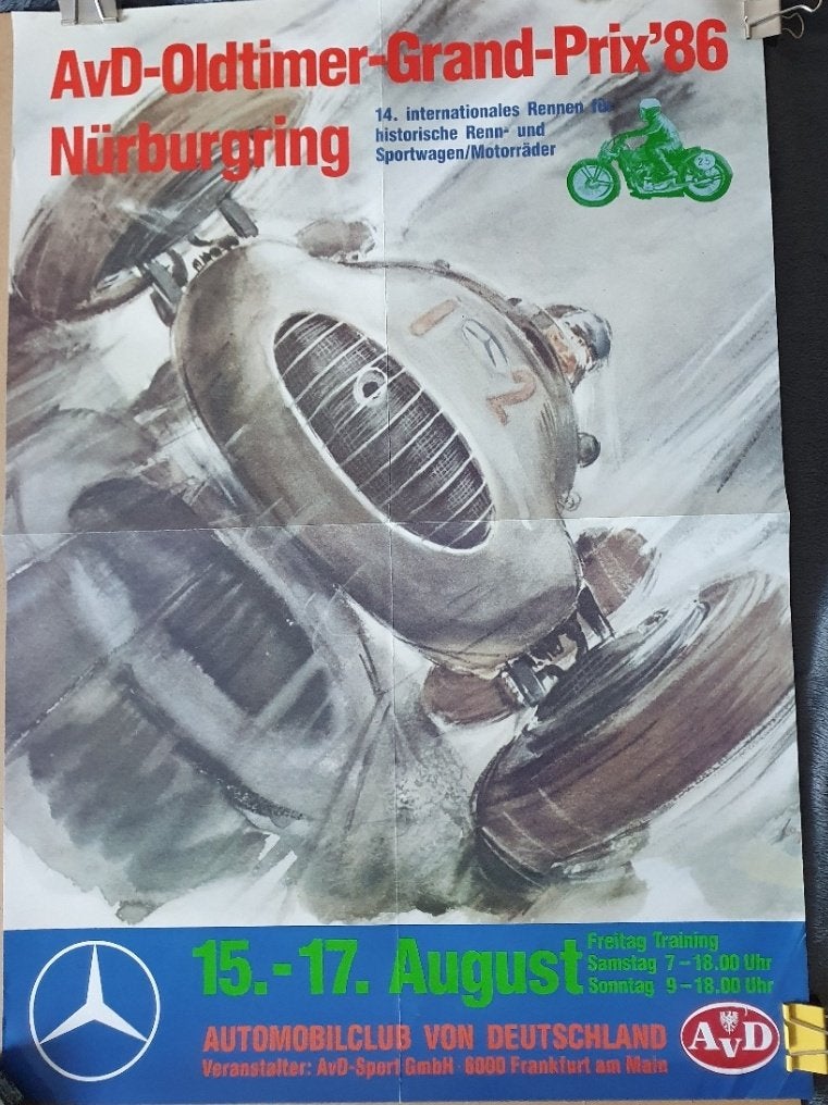AvD oldtimer grand prix Nürburgring 1986 Duitsland, Verzenden, A1 t/m A3, Film en Tv, Rechthoekig Staand