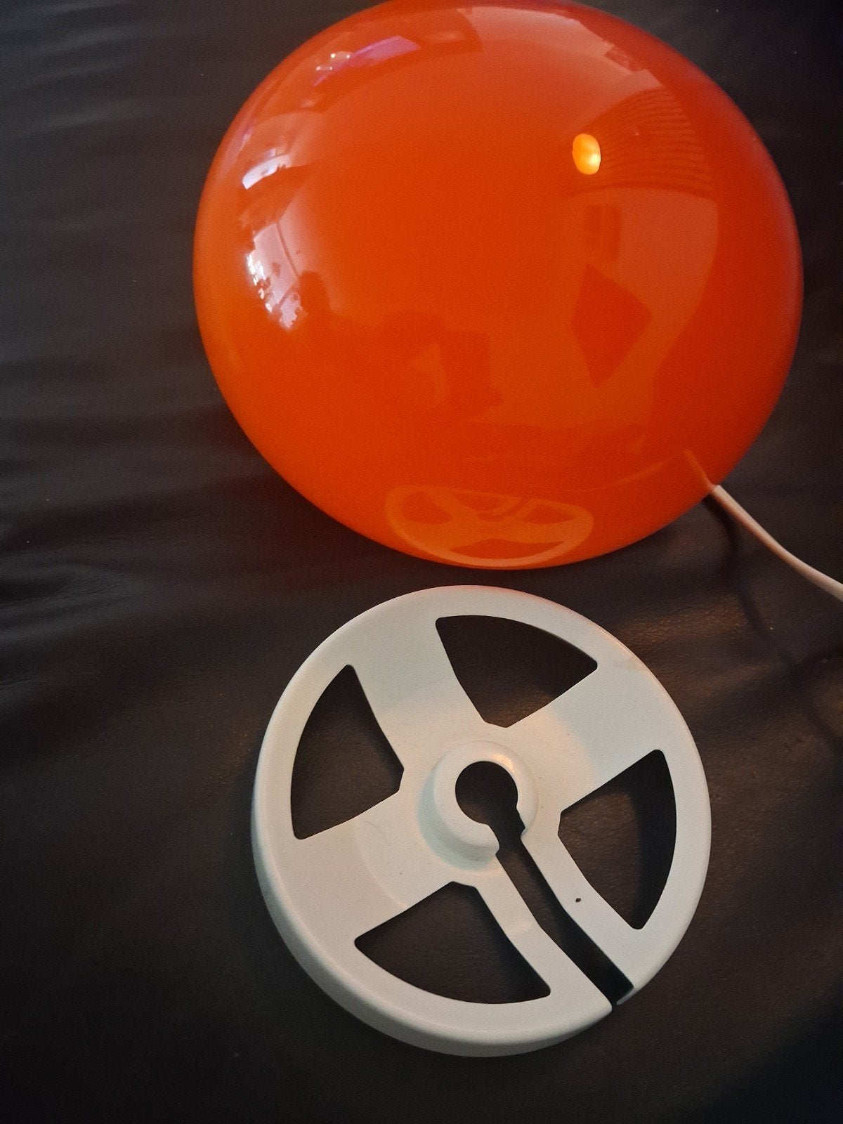 Vintage Space Age Tafellamp seventies – Honsel Leuchten – 70, Oranje, Ophalen of Verzenden, Design