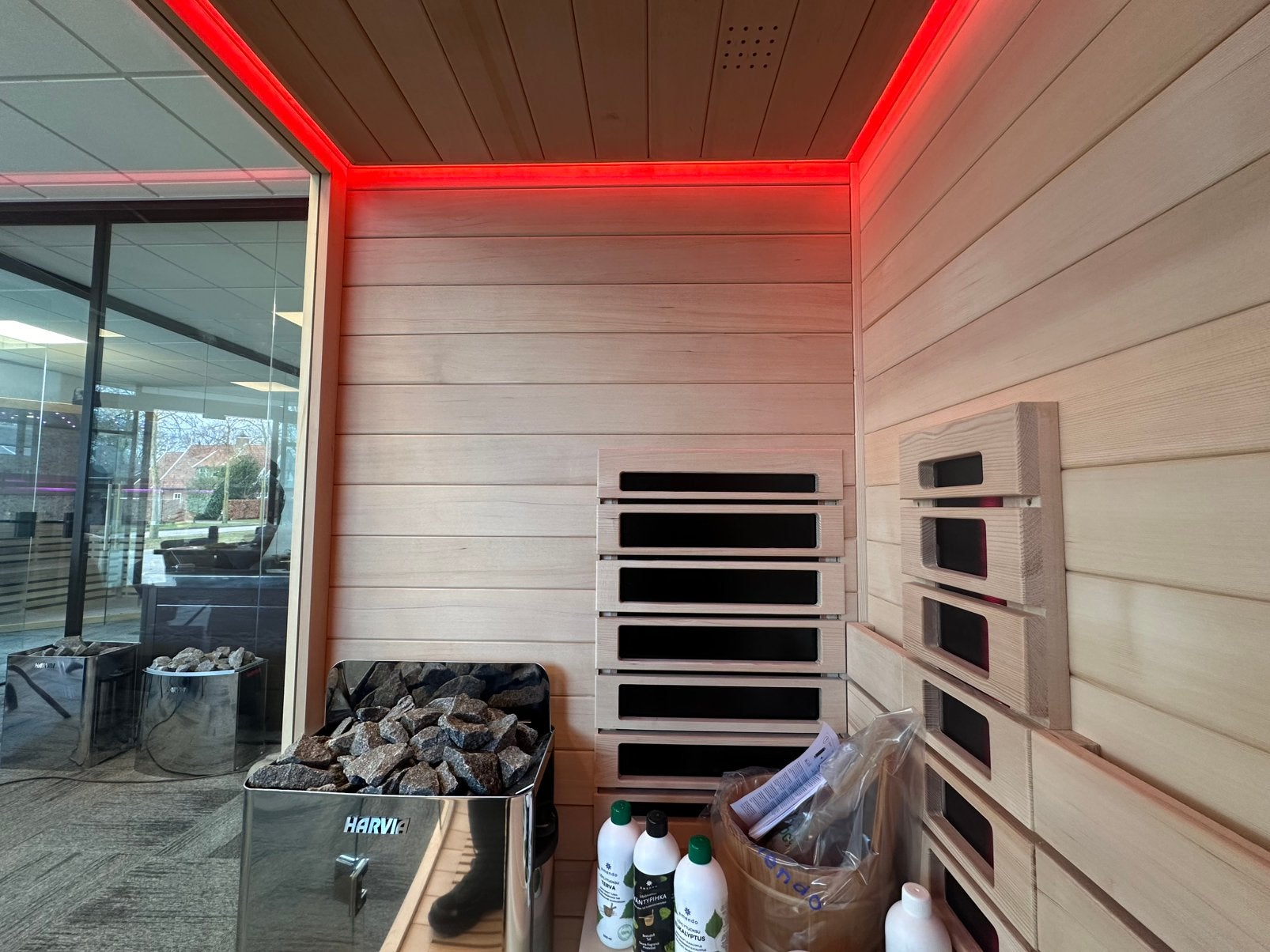 Nieuwe Combi Sauna | Infrarood + 6KW Harvia Kachel | 210x110, Sport en Fitness, Sauna, Info@inner-stillness.nl, Fins of Traditioneel