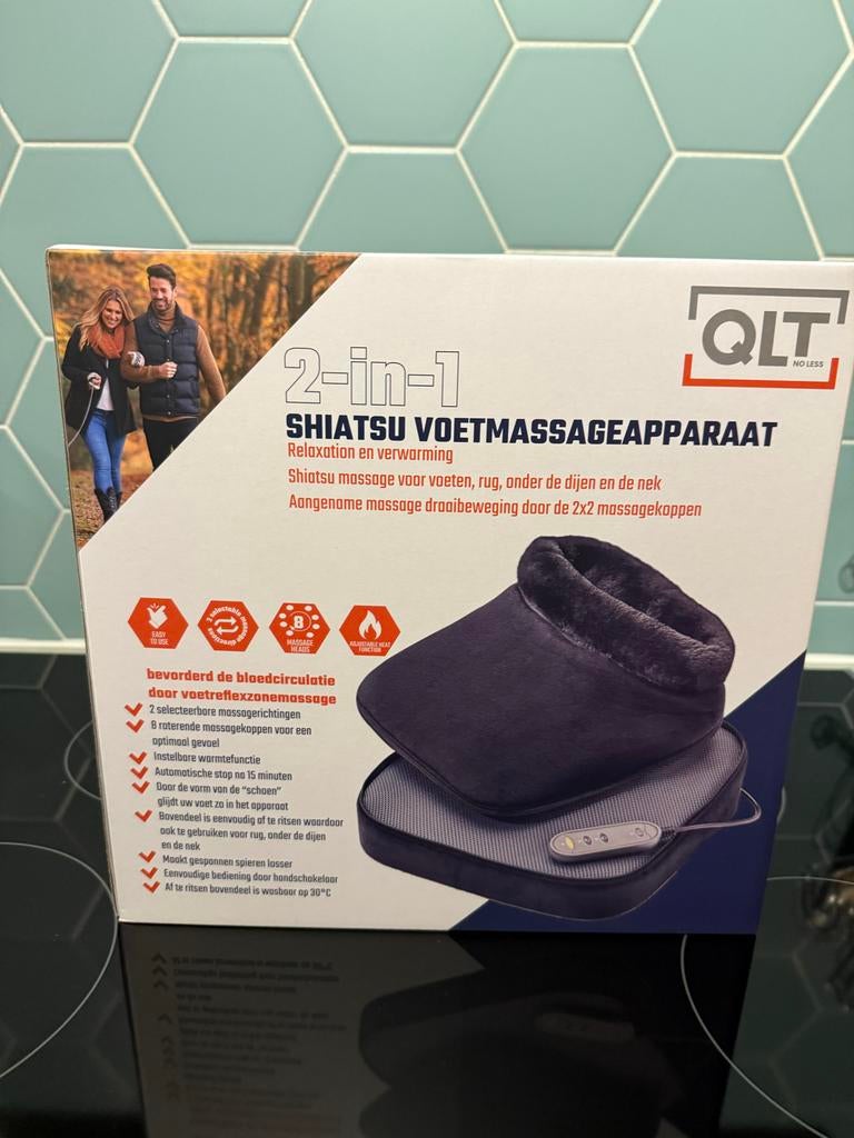 QLT Shiatsu Voetmassageapparaat 2-in-1 met Warmtefunctie, Ophalen of Verzenden, Nieuw, Apparaat