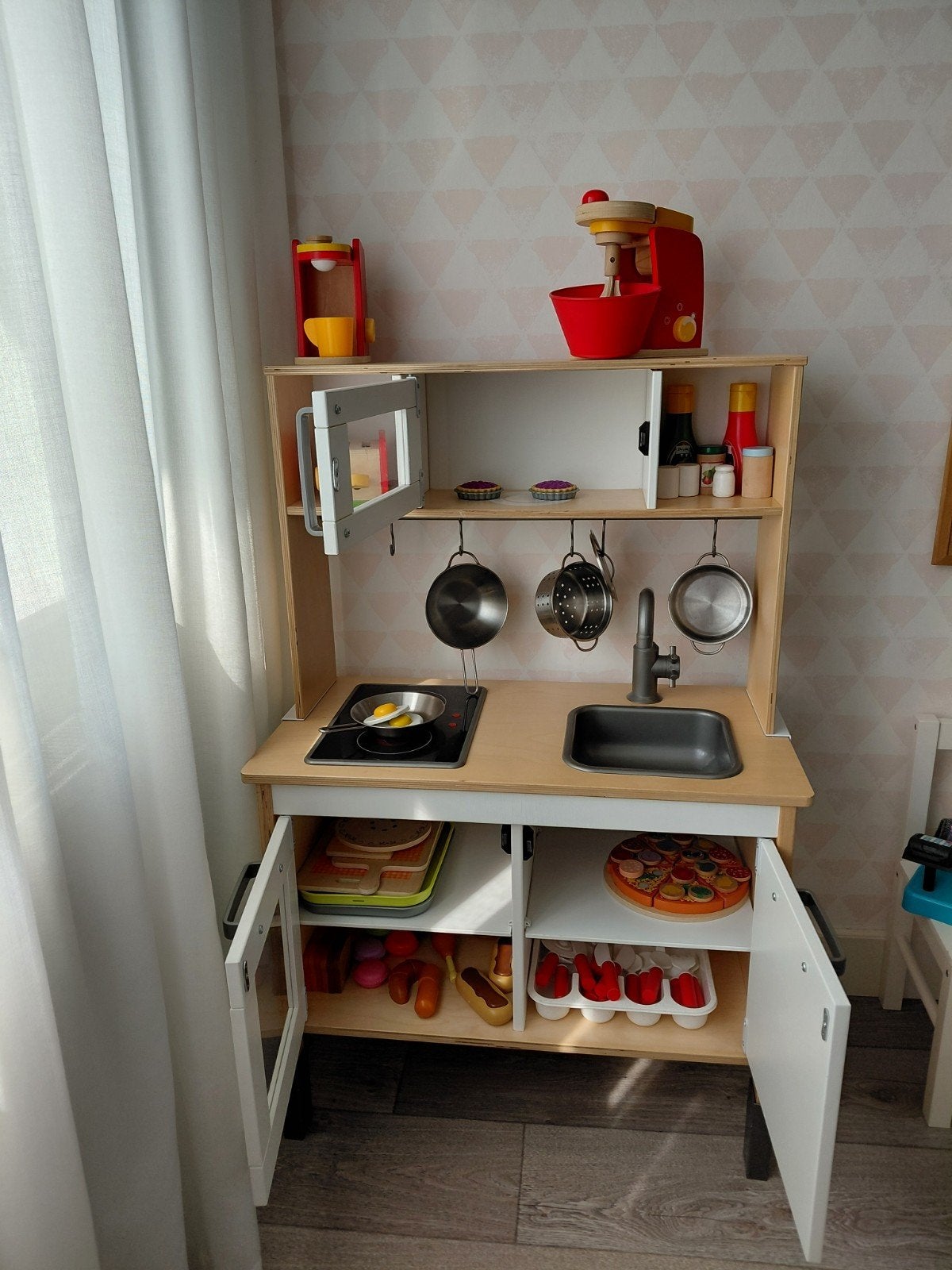 Speelkeuken ikea met accessoires, pizza, senseo, mixer e.d., Ophalen, Gebruikt, Ontdekken