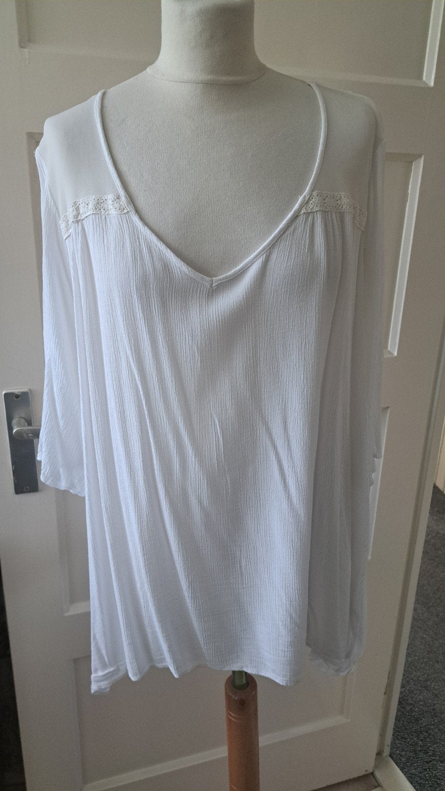 Creme kleurig tuniek mt 50, Kleding | Dames, Verzenden, Zo goed als nieuw, Overige kleuren, Blouse of Tuniek