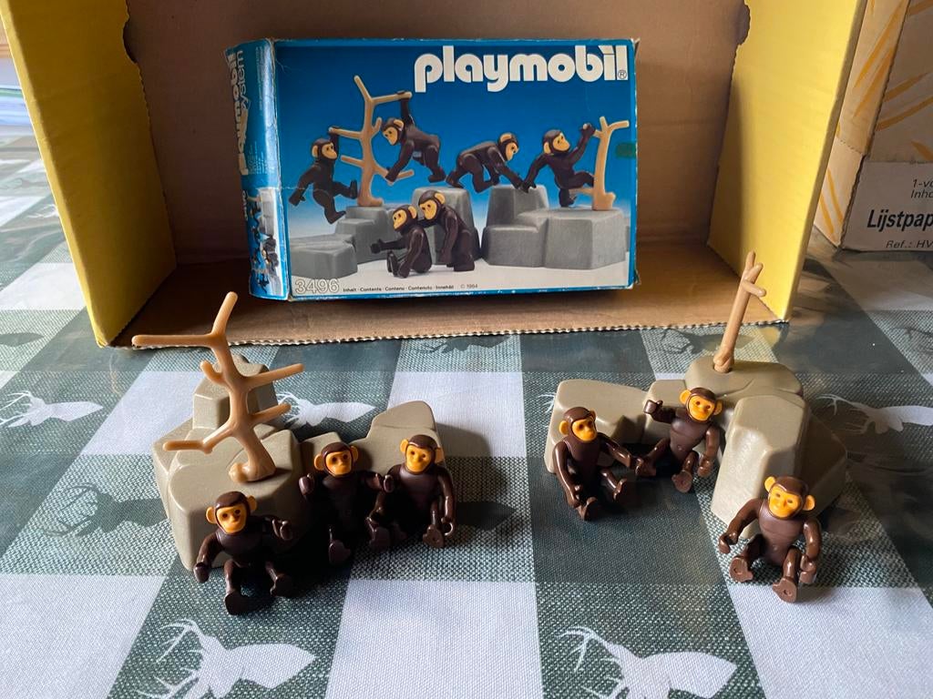 Playmobil 3496 - Apen met rotsen, Ophalen of Verzenden, Gebruikt