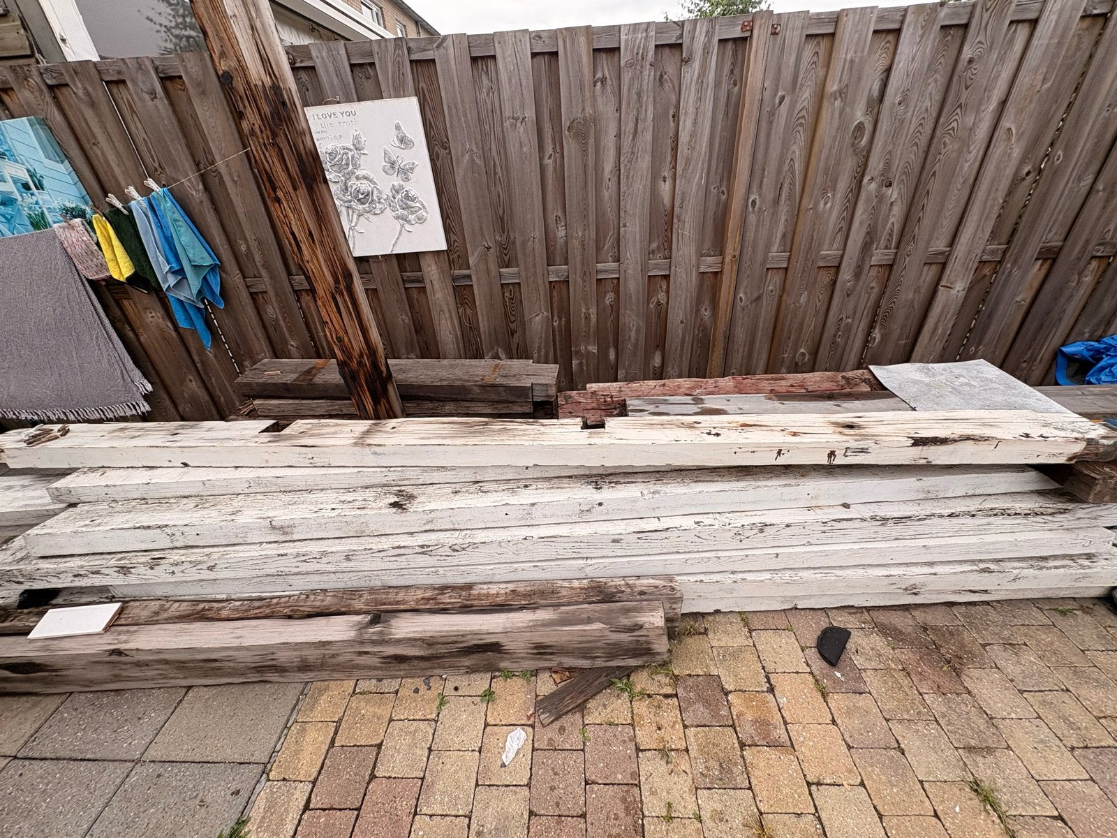 Witte balken 9cm breedte, 366cm en 155cm lengte, Doe-het-zelf en Verbouw, Hout en Planken, Ophalen, Gebruikt, Balk, Overige houtsoorten