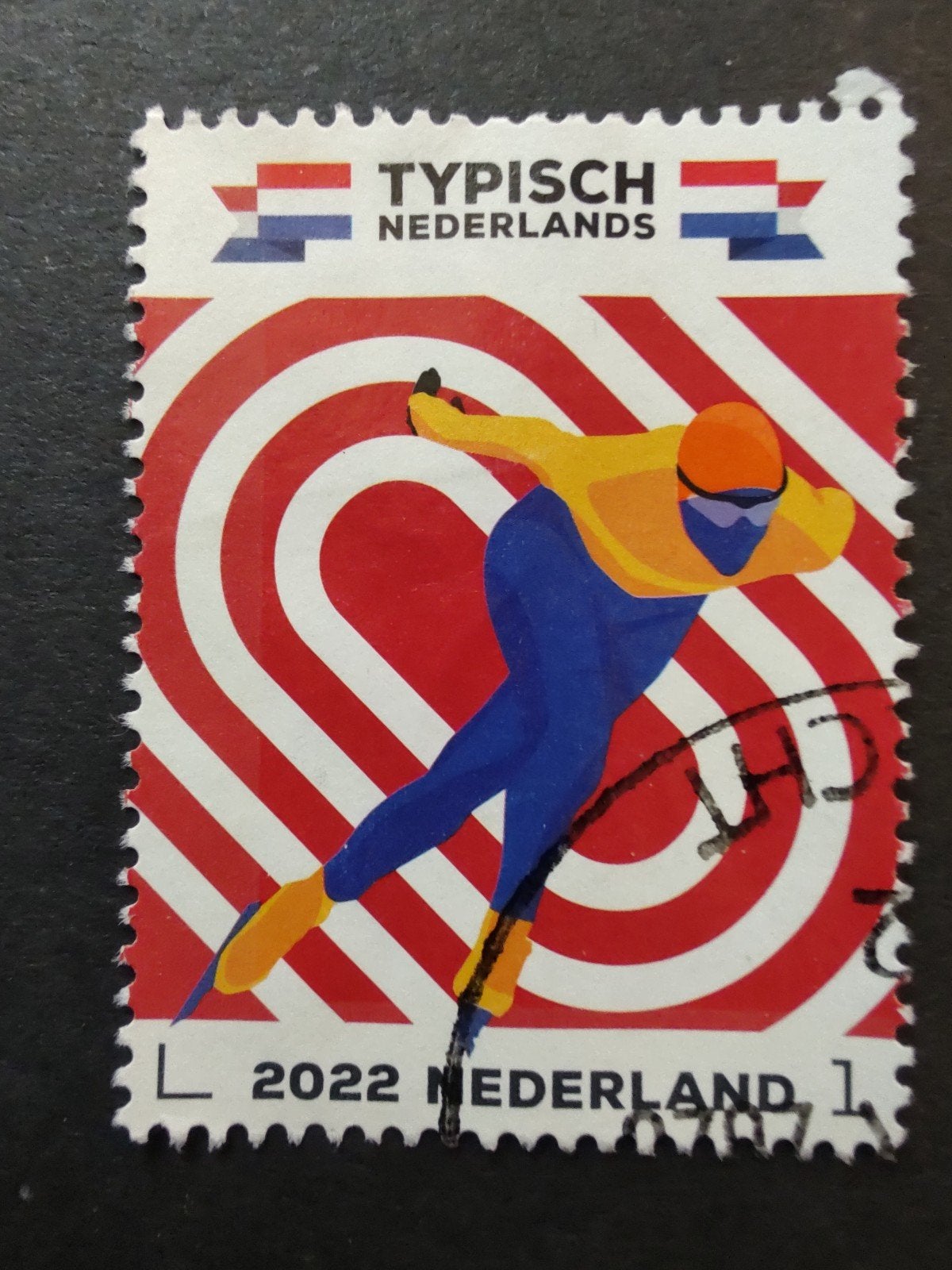 4001 schaatsen 2022 typisch nederland, Postzegels en Munten, Postzegels | Nederland, Ophalen of Verzenden